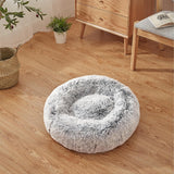 NEW Eterish Anxiety Donut Dog Bed Small, Calming Dog Beds for Anxiety 23 inches, Fluffy Round Dog Cat Pet Puppy Bed with Raised Rim, Machine Washable, Light Grey