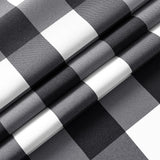 NEW Retails $40, XWZO Buffalo Plaid Window Curtains Semi-Sheer Light Filtering Grommet Checkered Drapes for Living Room & Bedroom, 42 x 63 Inch Length, Black & White, Set of 2 Panels