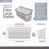 NEW Spectrum Diversified 88376 Pegboard & Wall Mount Basket, 15 x 5 x 7, Industrial Gray, 15"