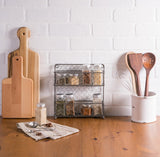 NEW Retails $50, 2 Tier Vintage Metal Chicken Wire Spice Rack Organizer, Small/9.5" x 2.25" x 10", Rustic