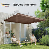NEW Outsunny 8.2' x 8.4' Retractable Pergola Canopy Replacement for 10' x 10' Frame, Pergola Cover Replacement (Cover Top Only), Coffee