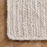 NEW Retails $149, nuLOOM 4' x 6' Rigo Jute Hand Woven Area Rug, Rigo Off-white, Solid Farmhouse Design, Natural Fiber, For Bedroom, Living Room, Dining Room, Hallway, Office, Kitchen, Entryway, Off-White