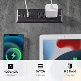 NEW VECELO End Table with USB Ports and Outlets, 24Inch Nightstand with Charging Station and Storage Shelf for Bedroom, Living Room, Charcoal Grey!