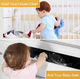 NEW Child Cabinet Locks | INVISIBLE DESIGN Baby Proof Safety Locks for Cabinets | Easy Adhesive (3M) NO TOOLS NEEDED No Drilling Closet and Drawer Latches | 12 Pack! (White)