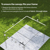 NEW Retails $57, Outsunny 8.2' x 8.4' Retractable Pergola Canopy Replacement for 10' x 10' Frame, Pergola Cover Replacement (Cover Top Only), Beige