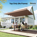 NEW Outsunny 8.2' x 8.4' Retractable Pergola Canopy Replacement for 10' x 10' Frame, Pergola Cover Replacement (Cover Top Only), Coffee