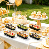 NEW NPLUX 50 Pack Mini Cake Pans with Lids and Spoons Black Gold Rectangular Aluminum Foil Baking Pans Mini Cheesecake Containers (6.8oz)