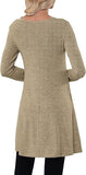 NEW TODOLOR Black Long Sleeve Dress Winter Sweater Dresses for Women Casual, Khaki, Sz L