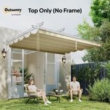 NEW Retails $57, Outsunny 8.2' x 8.4' Retractable Pergola Canopy Replacement for 10' x 10' Frame, Pergola Cover Replacement (Cover Top Only), Beige