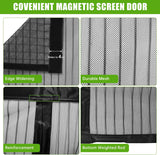 NEW Black Magnetic Screen Door, Door Screens with Magnets Heavy Duty, Mesh Screen Size 38x82Inch for Patio Sliding Screen Door, Kids Pets Freely Access, Away Mosquito