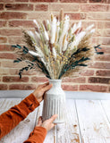 NEW xin's convey 110pcs Dried Pampas Grass Decoration, Dried Flower Bouquet in Vase, Reed Grass Bouquet for Boho Floral Home, Wedding Party Centerpiece, Rustic Farmhouse Decoration (Brown), Vase Not Included