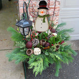 NEW Retails $82, E-view Metal Snowman Garden Stake Christmas Yard Signs with LED Light - Outdoor Decorative Snowman Welcome Sign Winter Holiday Lawn Decoration