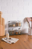 NEW Retails $50, 2 Tier Vintage Metal Chicken Wire Spice Rack Organizer, Small/9.5" x 2.25" x 10", Rustic