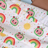 NEW Retails $90, CoComelon 4-Piece Twin Bedding Set EXPRESSIONS – Kids Comforter, Fitted Sheet, Flat Sheet & Pillowcase – Soft & Cozy – for Boys & Girls – Machine Washable