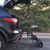 NEW Downtown Pet Supply - Foldable Dog Stairs for Car - Safe & Portable Pet Ramp for Large Dogs with Rubber Traction Mat & Rubber Feet - SUV, Truck, Van & Car Accessories - 20 to 30 in Adjustable Height