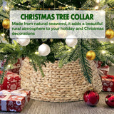 NEW Retails $73 Rattan Christmas Tree Collar - 24" Rustic Farmhouse Tree Skirt- Xmas Tree Base Cover for Christmas Decoration- Woven Holiday Tree Ring Accessory for Home, Living Room (Natural. 24 in)
