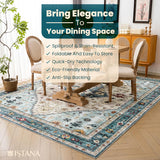 NEW Retails $220+, Istana Large 8 Ft X 10 Ft Washable Stain Resistant Area Rug in Cream & Blue!