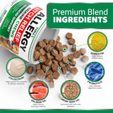 NEW Dog Allergy Relief Chews - Dog Itching Skin Relief Treatment Pills - 170 Treats - Anti-Itch Chewables - Itchy and Paw Licking - Hot Spots - Omega 3 Fish Oil - Dry Skin & Coat Supplement, BB: 03/28