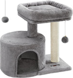 NEW FEANDREA Cat Tree Tower with Sisal-Covered Scratching Posts, Light Grey