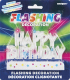 NEW Flashing Happy Birthday Cake Topper Decoration! A tiny button turns this flashing decoration on to activate 3 different color-changing settings