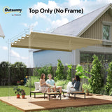 NEW Retails $57, Outsunny 8.2' x 8.4' Retractable Pergola Canopy Replacement for 10' x 10' Frame, Pergola Cover Replacement (Cover Top Only), Beige
