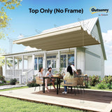 NEW Retails $57, Outsunny 8.2' x 8.4' Retractable Pergola Canopy Replacement for 10' x 10' Frame, Pergola Cover Replacement (Cover Top Only), Beige