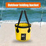 NEW Water Bucket Folding PVC Carrier Wash Basin Traveling Camping Fishing Boating Reusable Organizer Container Accessories Yellow 12L
