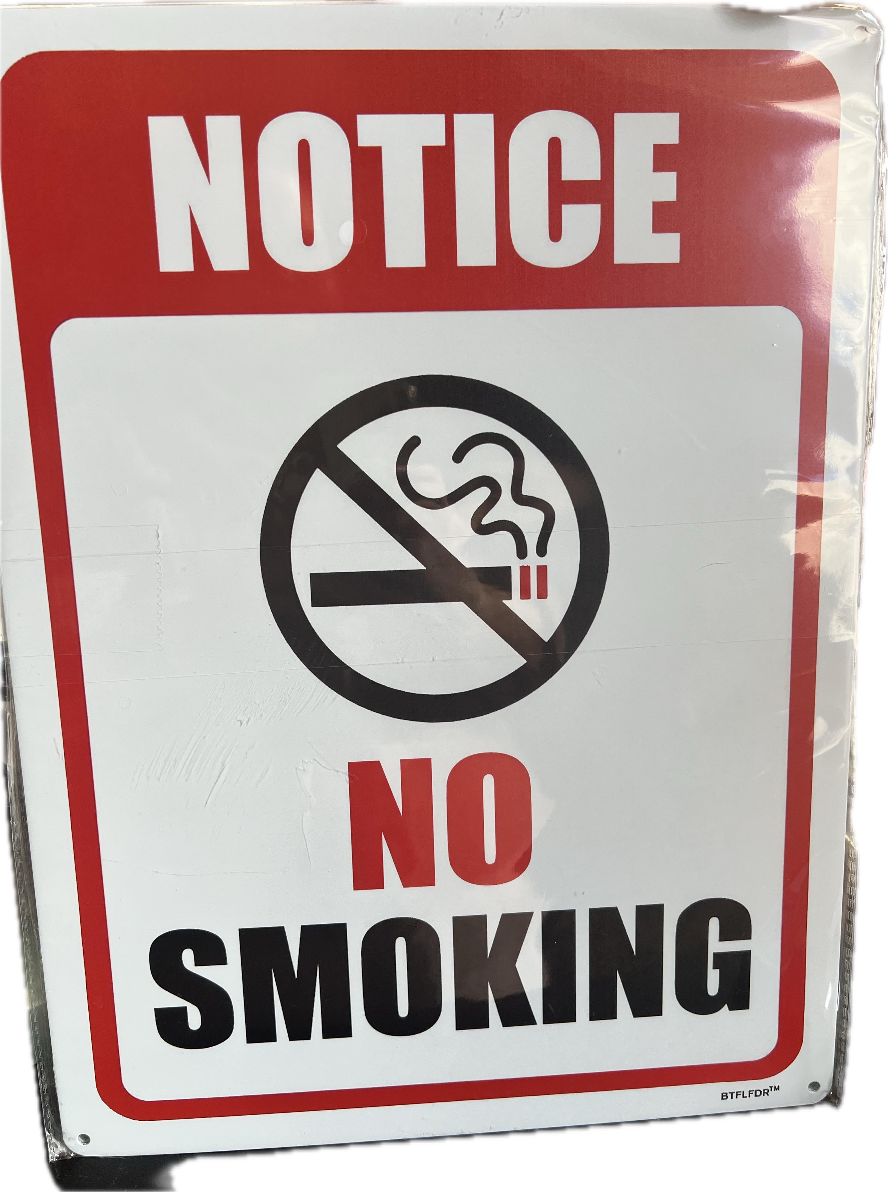 NEW 2 Pack No Smoking Metal Signs - 10 x 7 Inches .040 Rust Free Aluminum Sign - UV Printed with Professional Graphics - Easy to Mount - Indoor or Outdoor use, Note: our design differs a bit-shown in pics