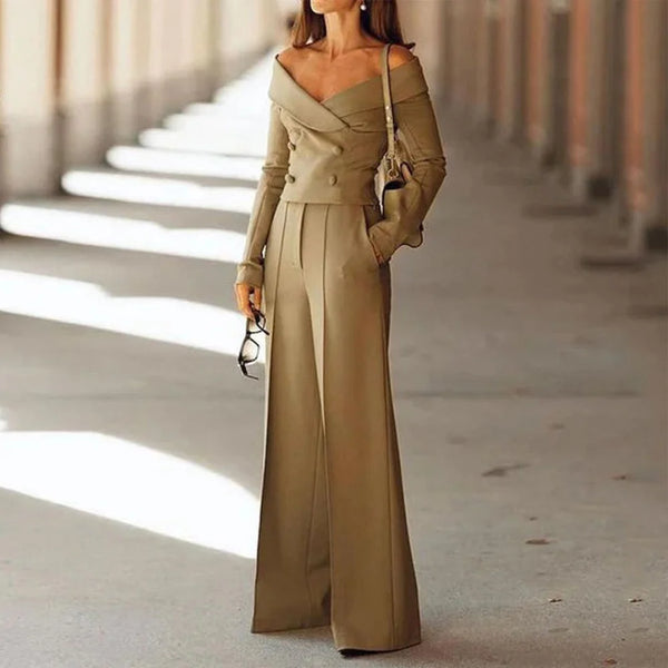 NEW Women's Khaki Two Piece Set, soft & Lightweight fabric, Sz XXL, Retails $138+