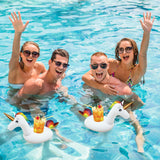 NEW Northlight Inflatable Unicorn Swimming Pool Floating Drink Holder - 16"