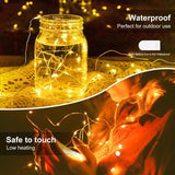 NEW 12 Pack Fairy Lights Battery Powered (included), 7 FT/20 LED Mason Jar Fairy Lights, Mini Lights String Lights, Waterproof Twinkle Lights for Indoor Party Christmas DIY Bedroom Garden Decor, Warm White
