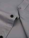 NEW Men's Formal Solid Long Sleeve Slim Fit Button Up Shirt For Business Occasions, Spring Fall Men's Shirt, Grey, Sz M, Retails $95