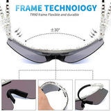 NEW Adults Pit Viper Series Uv400 Polarized Sunglasses Cycling Sports Goggles-C10, White Frame