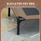 NEW Retails $90, PawHut Elevated Dog Bed with Canopy, Portable Raised Dog Cot for M Sized Dogs, Indoor & Outdoor, 30" x 24" x 29", Coffee