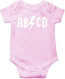 New ABCD Alphabet Rock And Roll Cute Funny One Piece Comfy Short Sleeve Bodysuit Sz 3-6 Months