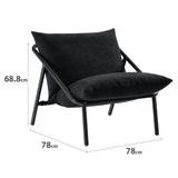 New In Box, ZINUS Ada Sling Accent Chair, Metal Framed Armchair with Shredded Foam Cushioning, Black, Retails $272
