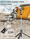 NEW ANXRE 60" Selfie Stick with Remote, Portable Travel Tripod, Wireless Selfie Stick, Phone Tripod Compatible with iPhone Samsung Android Smartphones 4-7" (Black)
