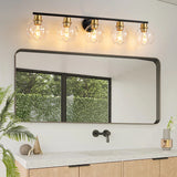 NEW Retails $220, Wayfair Aanay Dimmable Bathroom Vanity Light, Black/Gold