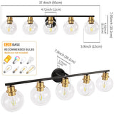 NEW Retails $220, Wayfair Aanay Dimmable Bathroom Vanity Light, Black/Gold