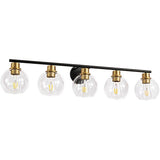 NEW Retails $220, Wayfair Aanay Dimmable Bathroom Vanity Light, Black/Gold