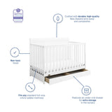 New in Box! Graco Asheville 4-in-1 Convertible Crib with Storage, Manufacture Date 07/22, Retails $449+ NOTE: Couple minor scuffs from packaging mostly on back board