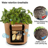 NEW 3 Pack 7 Gallon Grow Bags, Breathable Nonwoven Fabric Pots, Potato Grow Bag with Handles, Heavy Duty Thickened Vegetable/Flower/Plant Grow Bags(3 Color)