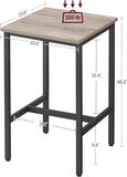 New in Box! VASAGLE Bar Table, Small Kitchen Table, High Top Pub Table, for Living Room Study, Industrial Steel Frame, 23.6 x 23.6 x 36.2 Inches! Stools NOT included