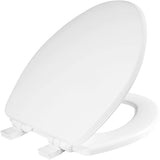 NEW BEMIS ASHLAND ELONGATED EASY-CLEAN ENAMELLED WOOD TOILET SEAT - WHITE