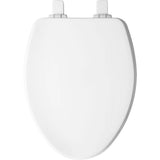 NEW BEMIS ASHLAND ELONGATED EASY-CLEAN ENAMELLED WOOD TOILET SEAT - WHITE