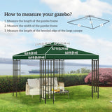 NEW Retails $110, Outsunny 10' x 10' Canopy Replacement 2-Tier Gazebo Canopy Top Cover, Green