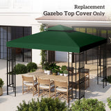 NEW Retails $110, Outsunny 10' x 10' Canopy Replacement 2-Tier Gazebo Canopy Top Cover, Green