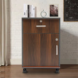 NEW Retails $109+, Fully Assembled Banh 15.7'' Wide 1 -Drawer Mobile File Cabinet, Wood Grain Finish - All Sides, small pin sized mark on top