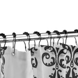 NEW Bath Bliss 12 Pack Shower Curtain Rings in Matte Black