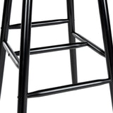 NEW Assembled, Retails $740, Wayfair Birdia Solid Wood Counter Stool, Black, Set of 2, 24" seat height
